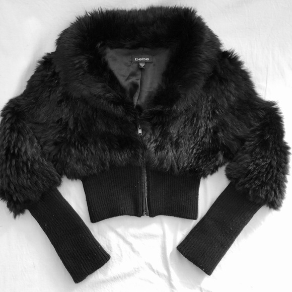 bebe Jackets & Blazers - Bebe Black Short Faux Fur Bebe Jacket